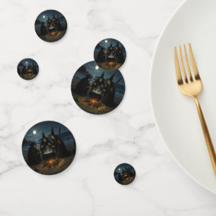 Three Witches Brew Cauldron Full Moon Beach  Confetti