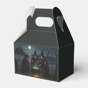 Three Witches Brew Cauldron Full Moon Beach Favor Boxes