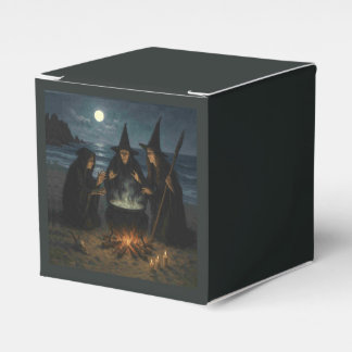 Three Witches Brew Cauldron Full Moon Beach  Favor Boxes