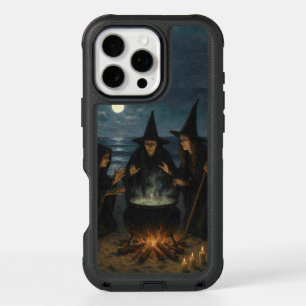 Three Witches Brew Cauldron Full Moon Beach iPhone 16 Pro Max Case