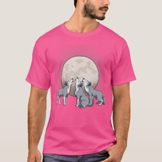 Three Wolves Howling At The Moon T-Shirt
