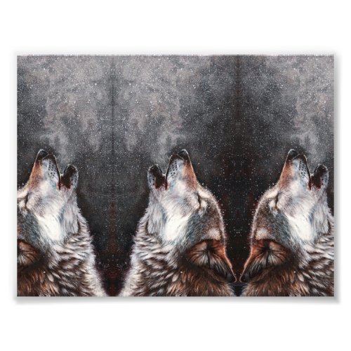 Three Wolves Howling Photo Print