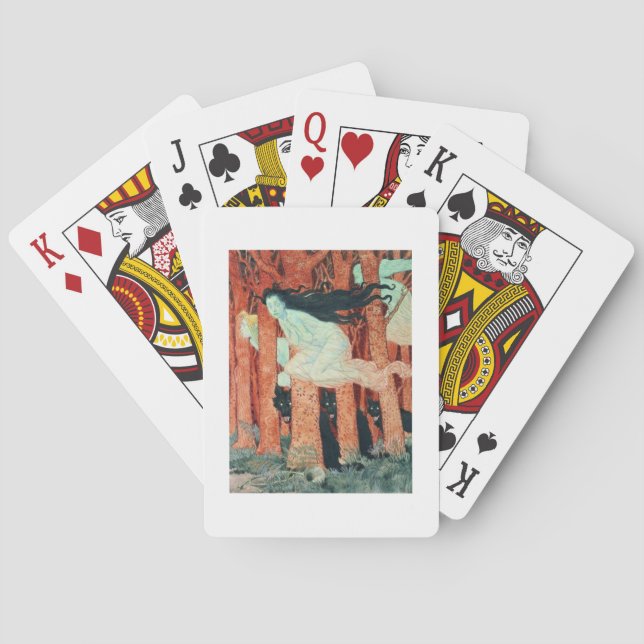 Three Women and Three Wolves (w/c) Poker Cards (Back)