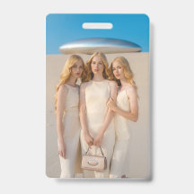 Three Women Happy Wonderful Day Good Luck Badge