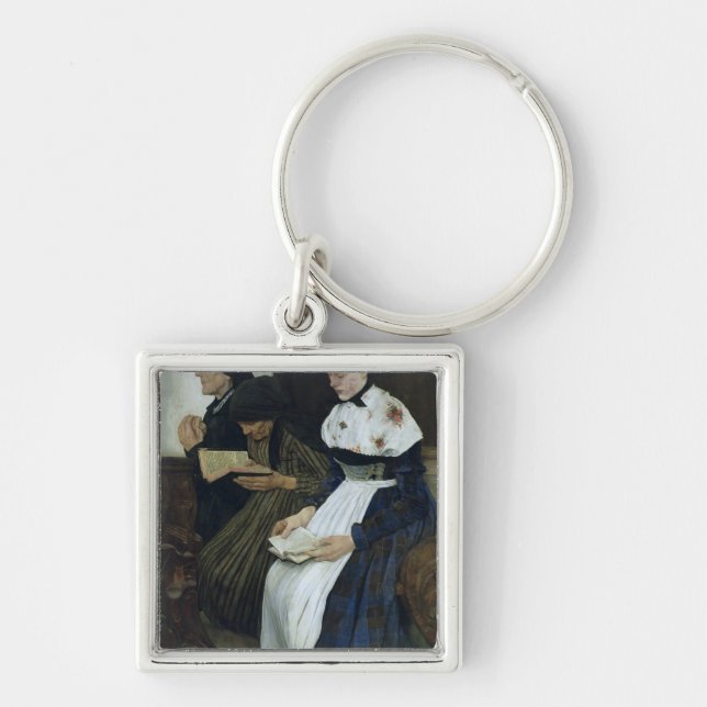 Three Women in Church, 1882 Keychain (Front)