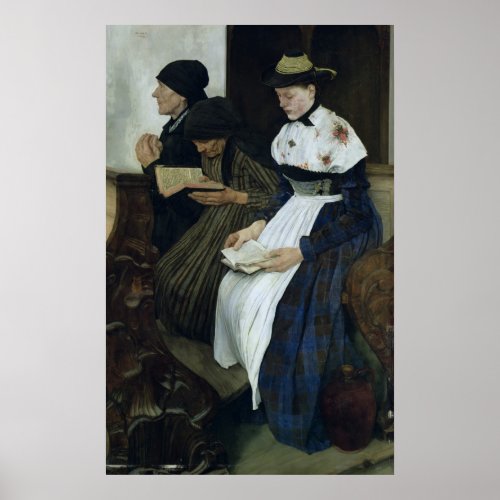 Three Women in Church 1882 Poster
