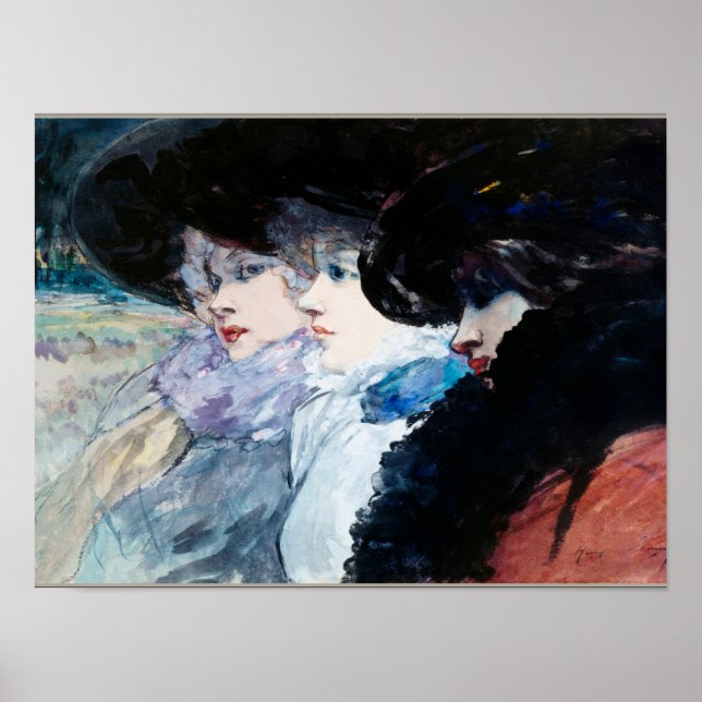 Three Women in Profile, fine art, Poster (Front)
