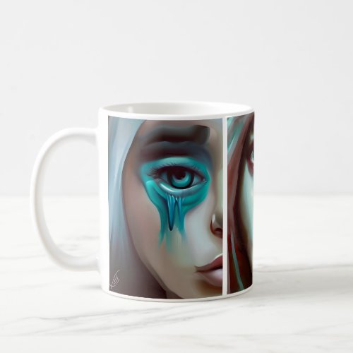 Three Womens Faces AI Generated Art Coffee Mug