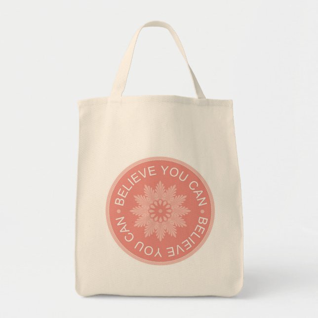 Three Word Quotes ~Believe You Can~ Tote Bag (Front)