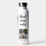 Three Words Collage EDITABLE COLOR Water Bottle<br><div class="desc">Visit our shop at www.berryberrysweet.com for stylish and modern stationery and personalized gifts.</div>