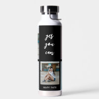 Three Words Collage EDITABLE COLOR Water Bottle