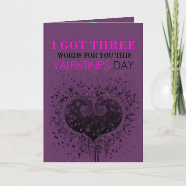 Three Words Valentine's Day Card (Front)