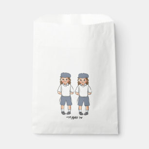 Three Year old grey twin boy upsherin favor bag