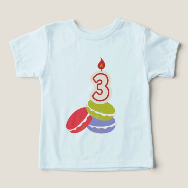 Three years old Happy birthday shirt (Design Front)