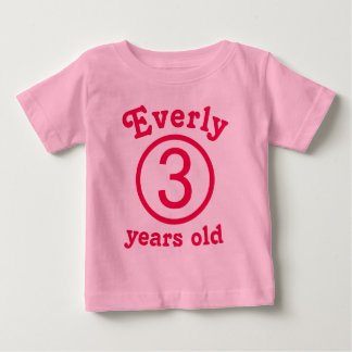 Three Years Old Personalized Pink Baby T-Shirt