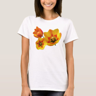 Three Yellow and Orange Tulips Circle Top T-Shirt
