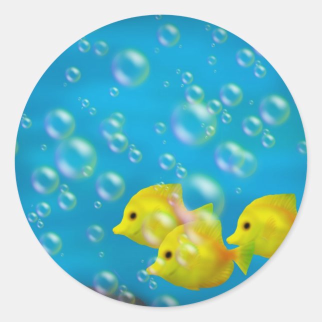 Three Yellow fish- Stickers (Front)