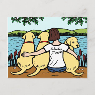 Three Yellow Labradors and Mom Postcard