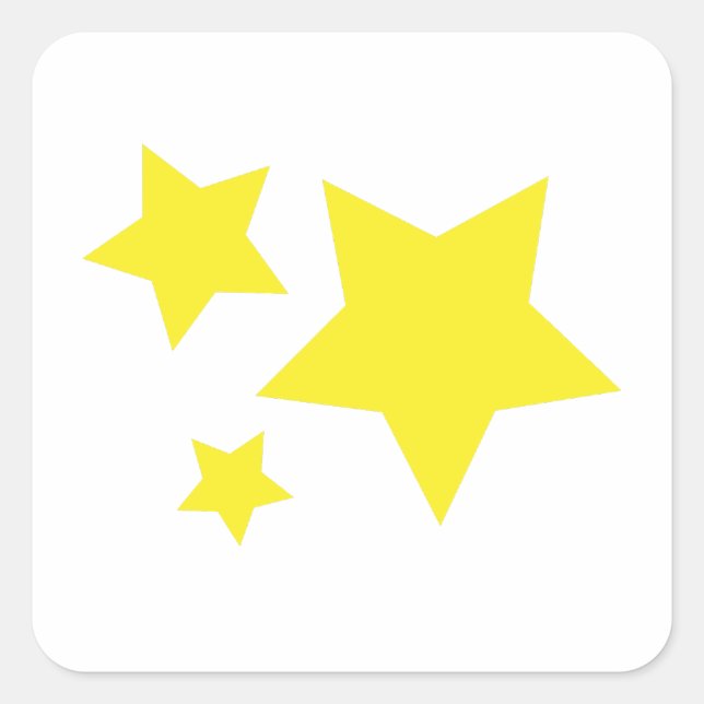 Three Yellow Stars Design  Square Sticker (Front)