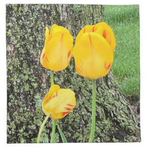 Three Yellow Tulips / Cloth Napkin
