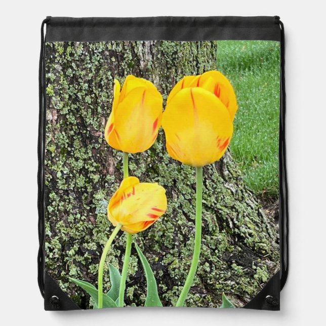 Three Yellow Tulips / Drawstring Bag (Front)