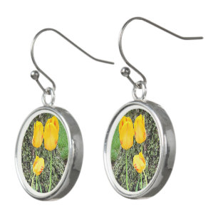 Three Yellow Tulips / Earrings