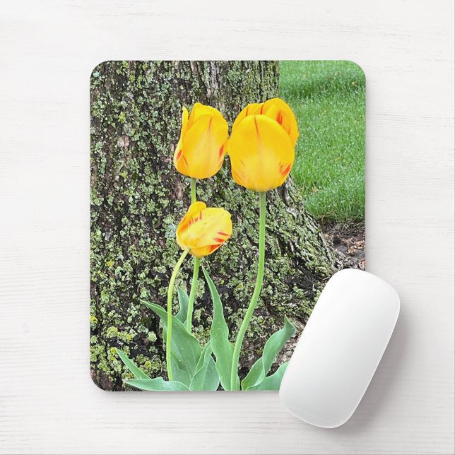 Three Yellow Tulips / Mouse Pad (With Mouse)