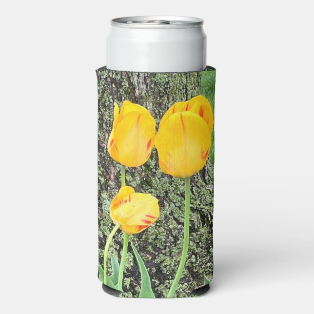 Three Yellow Tulips / Seltzer Can Cooler (Seltzer Back)