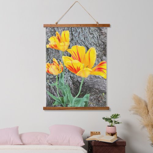 Three Yellow Tulips Sequel  Hanging Tapestry
