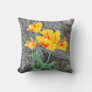Three Yellow Tulips Sequel / Throw Pillow