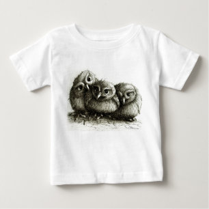 Three Young Cute Owls Baby T-Shirt