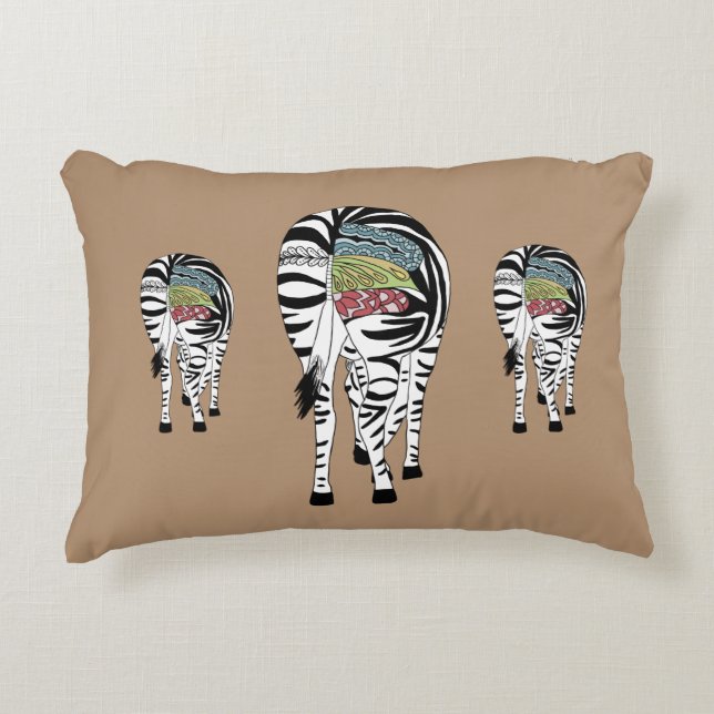 Three zebras accent pillow (Front)
