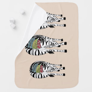 Three zebras baby blanket