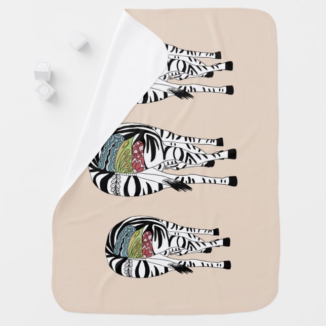 Three zebras baby blanket (In Situ)