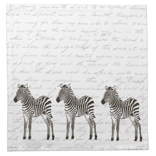 Three Zebras Napkin (Front)
