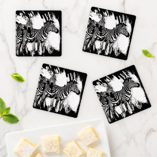 Three Zebras Painting Coaster Set