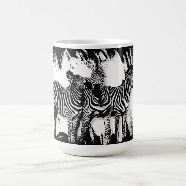 Three Zebras Painting Coffee Mug (Center)
