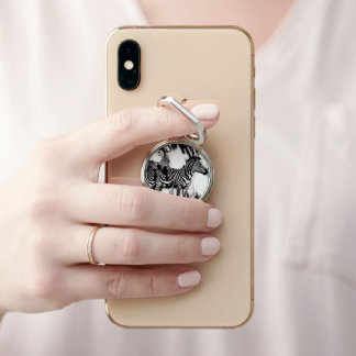 Three Zebras Painting Phone Ring Stand