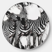 Three Zebras Painting Wireless Charger (Front)