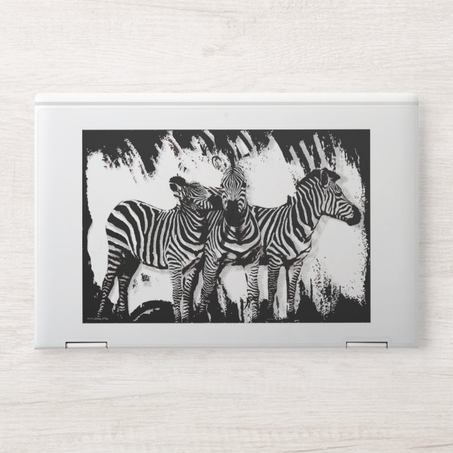 Three Zebras Paintings HP Laptop Skin (Front)