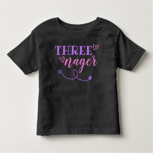Threenager 3rd Birthday Jersey T-Shirt 3T 4T