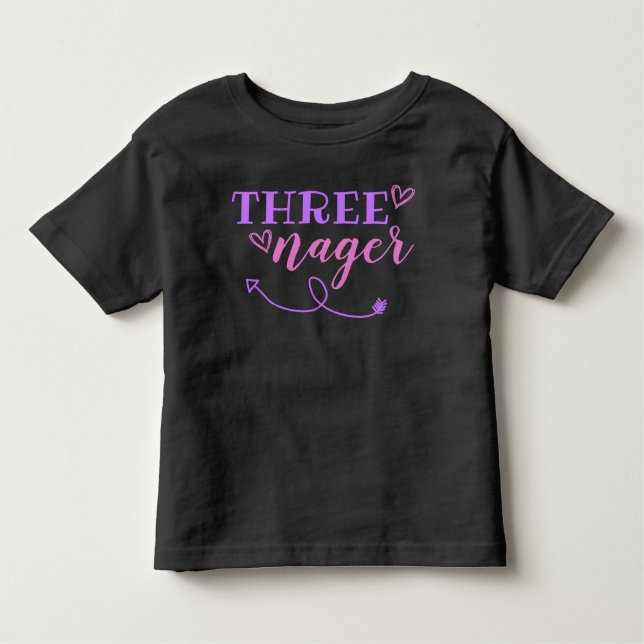 Threenager 3rd Birthday Jersey T-Shirt 3T 4T (Front)