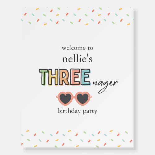 Threenager Birthday Party Welcome Sign