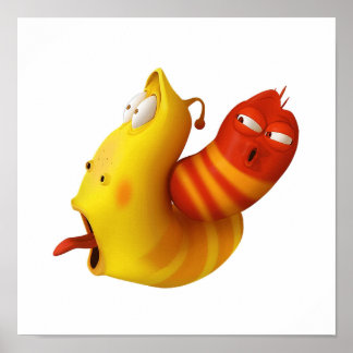 Threepa New Red Yellow Larva also known as Larvae  Poster