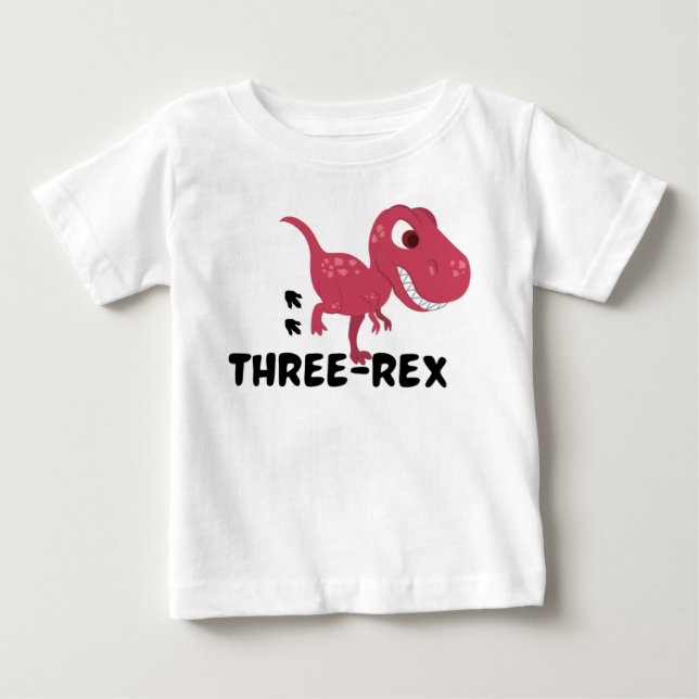 ThreeRex 3rd Birthday Baby T-Shirt (Front)