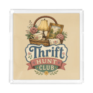 Thrift Hunt Club Vintage Cottagecore Acrylic Tray