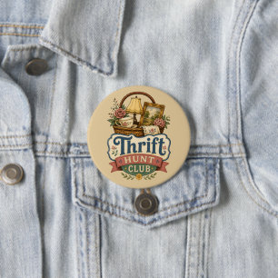 Thrift Hunt Club Vintage Cottagecore Button