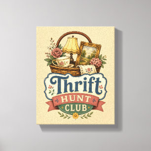Thrift Hunt Club Vintage Cottagecore Canvas Print