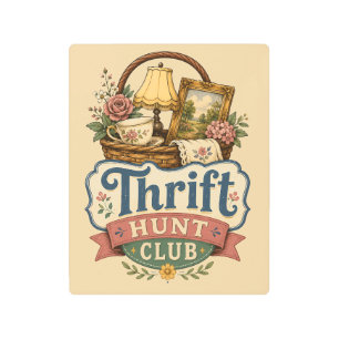 Thrift Hunt Club Vintage Cottagecore Metal Print