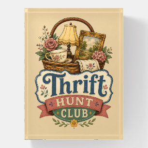 Thrift Hunt Club Vintage Cottagecore Paperweight